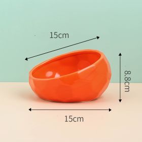 Pet Supplies Bowl Ceramic Cat Bowl Dog Bowl Oblique Mouth (Option: Red)