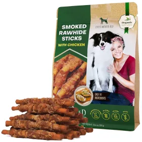 Dog Smoked Rawhide Sticks Wrapped Chicken Pet Natural Chew Treats Grain Free Organic Meat Healthy Human Grade Dried Snacks In Bulk (Option: Beloved Pets)